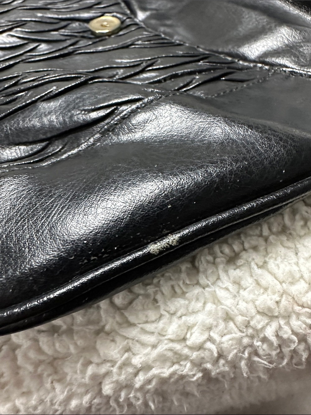 Jeanne S Ward Vintage Fold-Over Clutch, Soft Vegan Leather Snap Closure - Picture 6 of 7